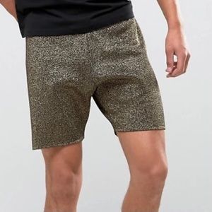 ASOS Metallic Gold Yarn Knitted Shorts